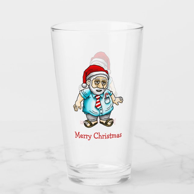 Santa in Sandals Glass (Front)