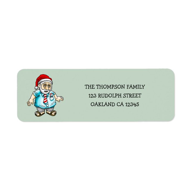 Santa in Sandals Return Address Label (Front)