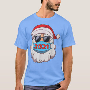 Santa In Sunglasses Wearing Mask Funny Christmas 2 T-Shirt