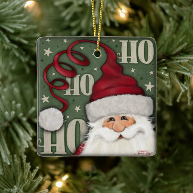  Santa Inspirivity Name Personalised Christmas Ceramic Ornament (Tree)