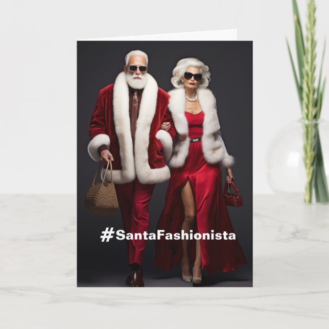 Santa is a Fashionista Holiday Card (Front)