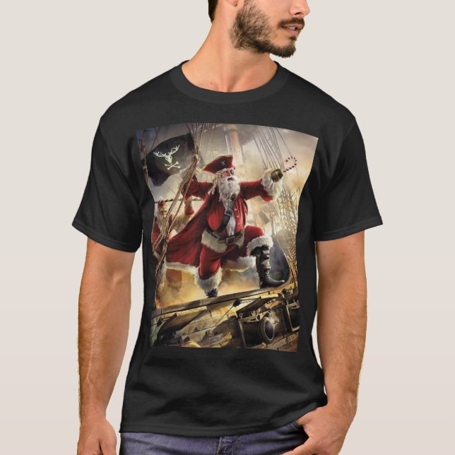 Santa Is A Pirate T-Shirt (Front)