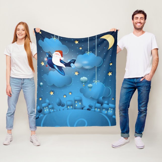 Santa is Coming  Tote Bag Fleece Blanket (In Situ)