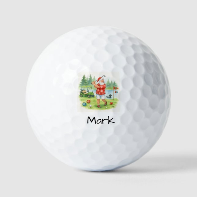 Santa is golfing golf balls (Front)