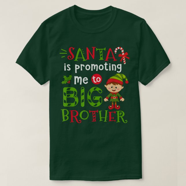 Santa Is Promoting Me To Big Brother Christmas Kid T-Shirt (Design Front)
