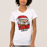 Santa Is Real – Ask Your Mum Pop Art Winking Santa T-Shirt<br><div class="desc">Santa Is Real – Ask Your Mum Pop Art Winking Santa Christmas Graphic Apparel Meet the ultimate holiday truth-teller in vibrant pop-art style. Santa Claus winks with one mischievous blue eye while the other stays wide open, his classic red suit and fluffy white beard framed by bold halftone dots and...</div>