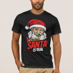 Santa Is Real – Ask Your Mum Pop Art Winking Santa T-Shirt<br><div class="desc">Santa Is Real – Ask Your Mum Pop Art Winking Santa Christmas Graphic Apparel Meet the ultimate holiday truth-teller in vibrant pop-art style. Santa Claus winks with one mischievous blue eye while the other stays wide open, his classic red suit and fluffy white beard framed by bold halftone dots and...</div>