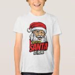 Santa Is Real – Ask Your Mum Pop Art Winking Santa Tri-Blend Shirt<br><div class="desc">Santa Is Real – Ask Your Mum Pop Art Winking Santa Christmas Graphic Apparel Meet the ultimate holiday truth-teller in vibrant pop-art style. Santa Claus winks with one mischievous blue eye while the other stays wide open, his classic red suit and fluffy white beard framed by bold halftone dots and...</div>