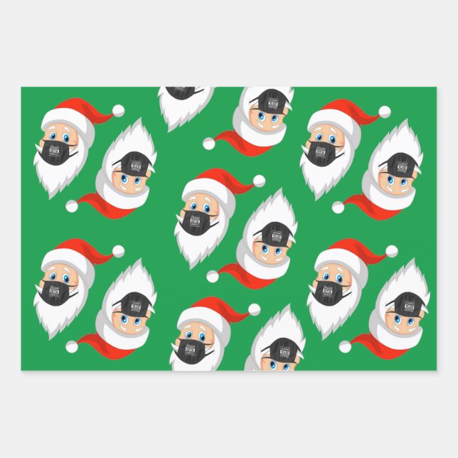 Santa is Sraight Outta Quarantine Wrapping Paper Sheet (Front)