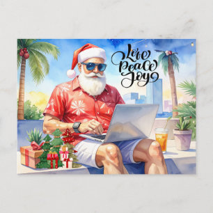Santa is working on line for Christmas Holiday