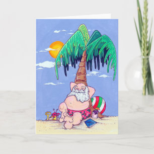 Santa Island Christmas Greeting Card