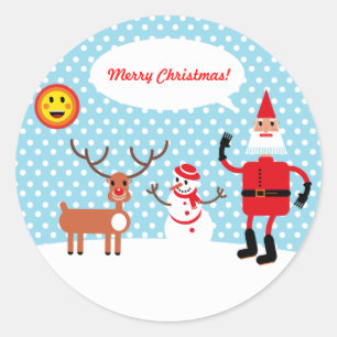 Santa, it's cold outside! classic round sticker