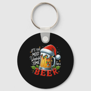 Santa It's The Most Wonderful Time For A Beer Chri Key Ring