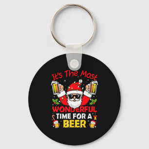 Santa It's The Most Wonderful Time For A Beer Funn Key Ring