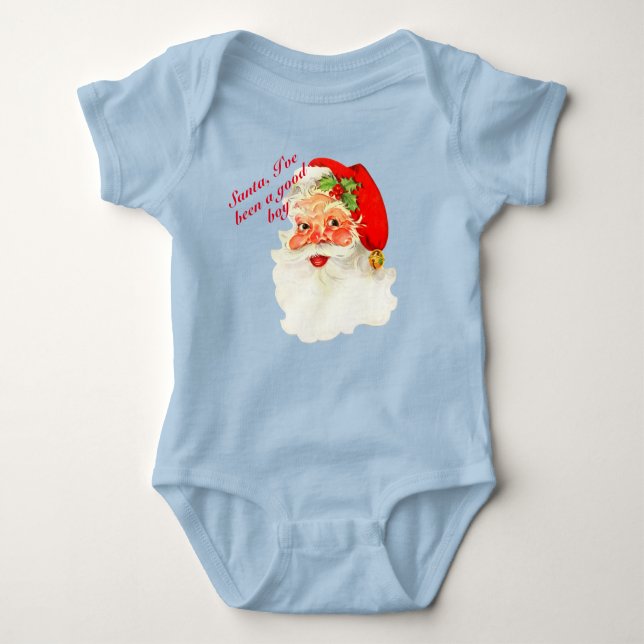 Santa I've been good Personalise Christmas Baby Baby Bodysuit (Front)