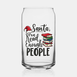 Santa I've Read Enough People Book Christmas Lover Can Glass