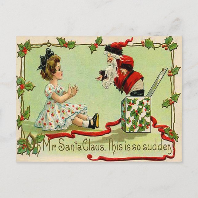 Santa Jack-In-A-Box Holiday Postcard (Front)