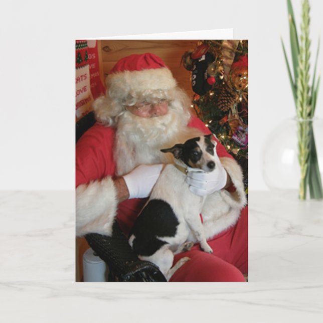 Santa & Jack Russell Holiday Card (Front)