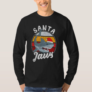 Santa Jaws Christmas Shark Claus Xmas PJs Anglers  T-Shirt