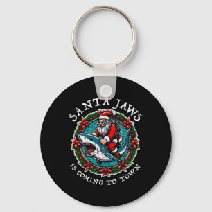 Santa Jaws Is Coming To Town Christmas Santa Jaws Key Ring