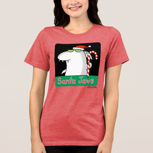 Santa Jaws Tri-Blend Shirt (Front)