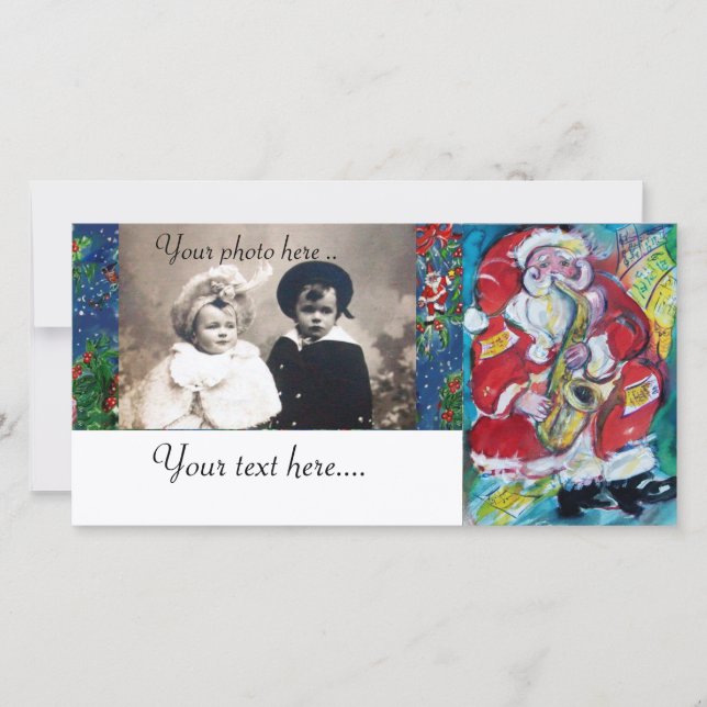 SANTA & JAZZ HOLIDAY CARD (Front)