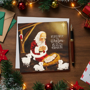 Santa Jesus Reason for the Season Beautiful Holiday Card