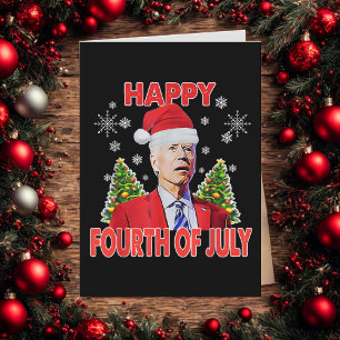Santa Joe Biden Happy 4th of July Funny Christmas Holiday Card