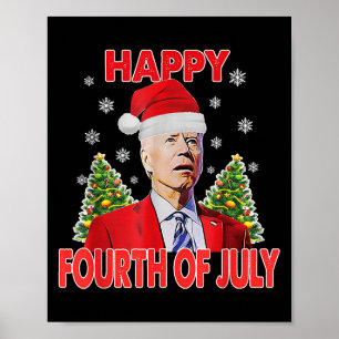 Santa Joe Biden Happy 4th Of July Funny Merry Chri Poster