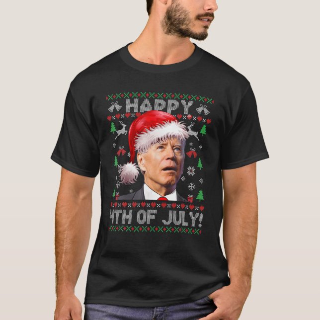 Santa Joe Biden Happy 4Th Of July T-Shirt (Front)