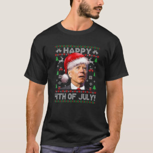 Santa Joe Biden Happy 4th Of July Ugly Christmas S T-Shirt