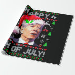 Santa Joe Biden Happy 4th of July Ugly Christmas Wrapping Paper<br><div class="desc">If U are looking for christmas wrapp gift for your loved ones as best gift then this amazing Graphic Design will be a perfect gift.</div>