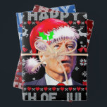 Santa Joe Biden Happy 4th of July Ugly Christmas Wrapping Paper Sheet<br><div class="desc">If U are looking for christmas wrapp gift for your loved ones as best gift then this amazing Graphic Design will be a perfect gift.</div>