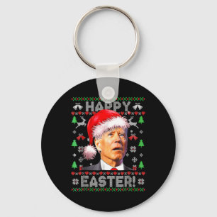 Santa Joe Biden Happy Easter Ugly Christmas 1  Key Ring
