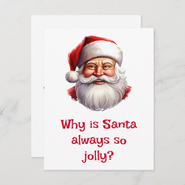 Santa Jokes Holiday Card (Front/Back)
