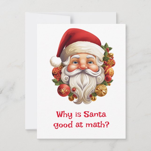 Santa Jokes sum of naughty and nice Holiday Card (Front)