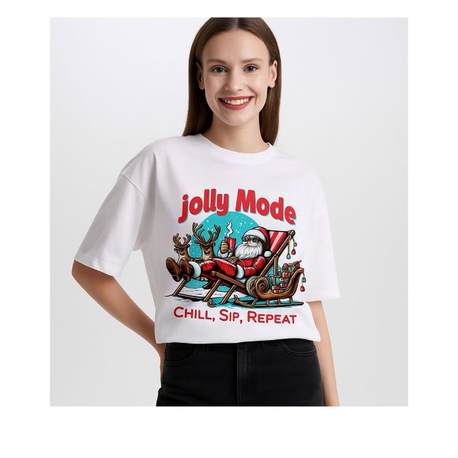 Santa Jolly Mode: Chill, Sip, Repeat” for Coworker Tri-Blend Shirt (Creator Uploaded)