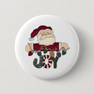 Santa Joy 6 Cm Round Badge