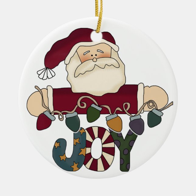 Santa Joy  Keepsake Ornament (Front)