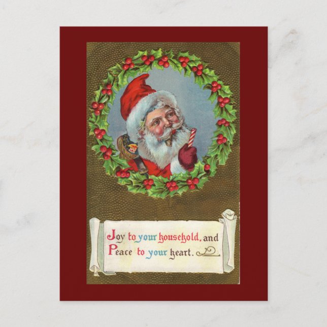 Santa Joy to You Christmas Holiday Postcard (Front)