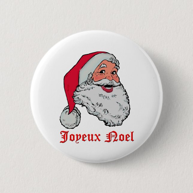 Santa Joyeux Noel Button (Front)