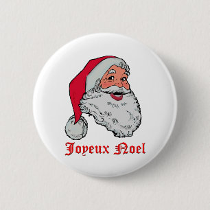 Santa Joyeux Noel Button