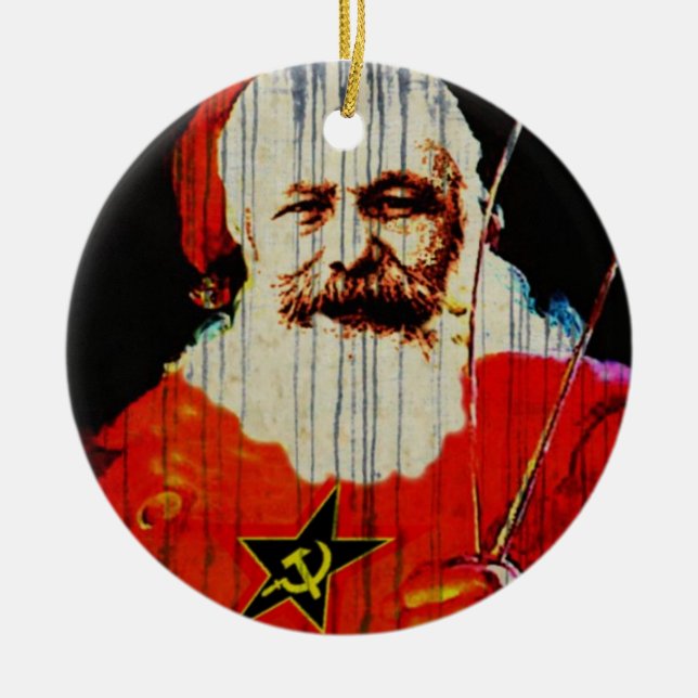Santa Karl Ceramic Tree Decoration (Front)