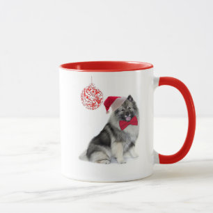 Santa Keeshond Christmas Mug