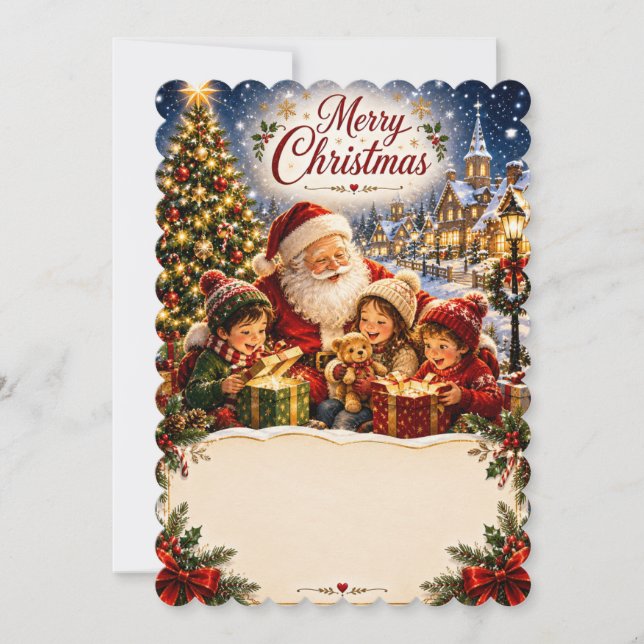 Santa Kids Christmas Card (Front)