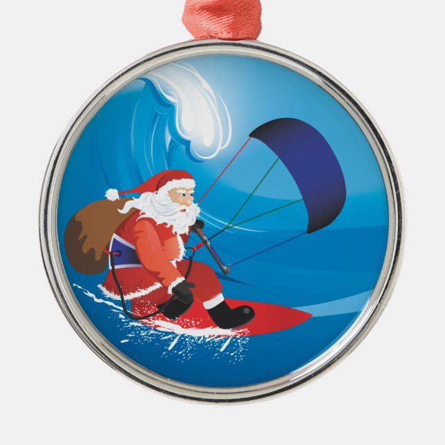 Santa Kitesurf Premium Ornament (Front)