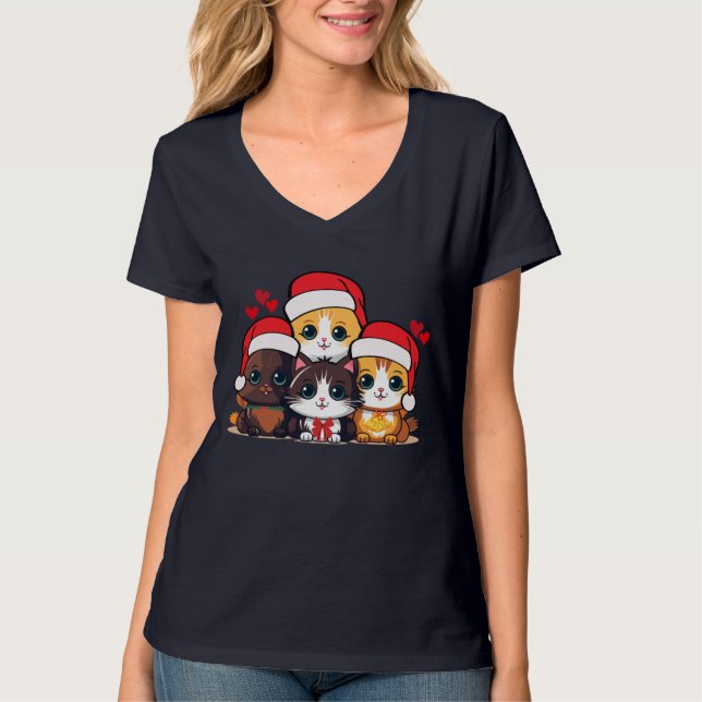 Santa Kittens T-Shirt (Front)