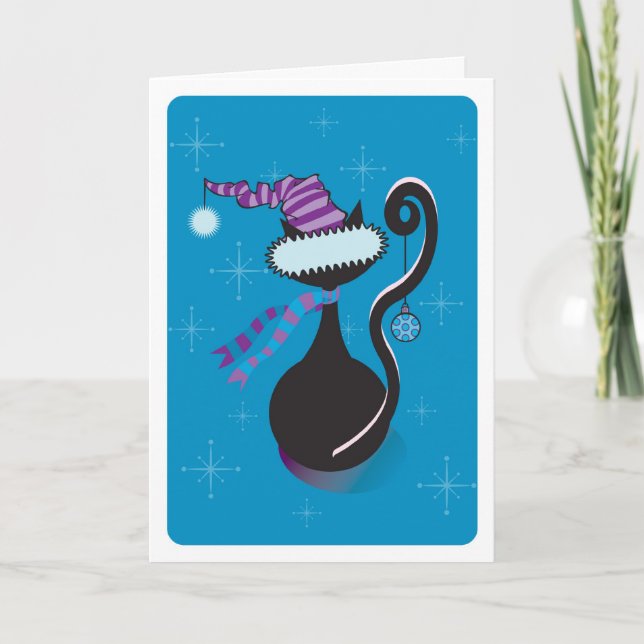 Santa Kitty Blue Card (Front)