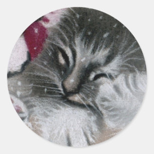 Santa Kitty Christmas Sticker