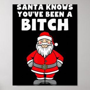Santa Knows You've Been A Rude Christmas  Poster
